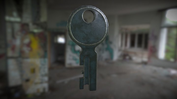 Modern Key Oxidized - PBR 3D Model