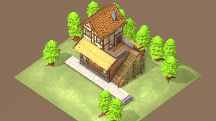 Medieval Village House  2 3D Model