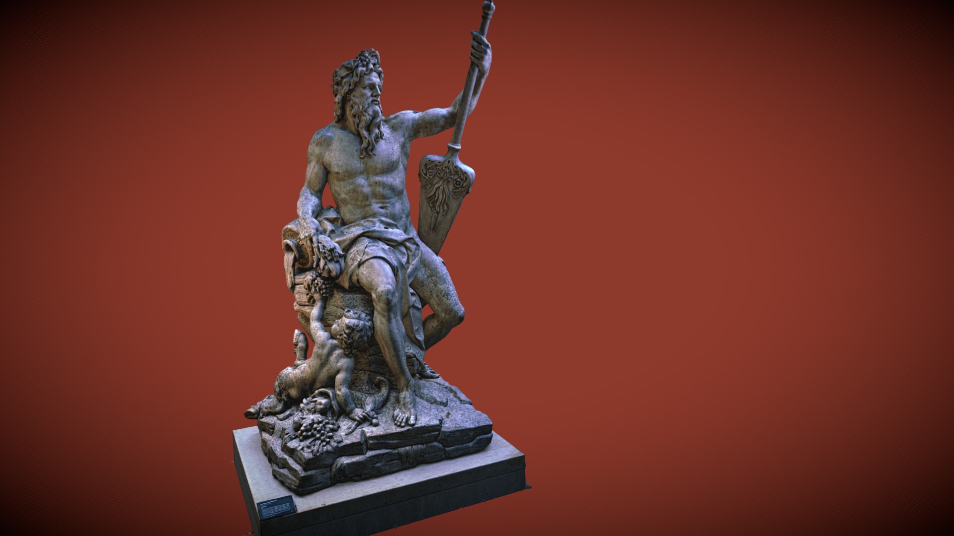 3D model La Seine by Antoine Coysevox, Louvre Museum - This is a 3D model of the La Seine by Antoine Coysevox, Louvre Museum. The 3D model is about a statue of a person holding a staff.