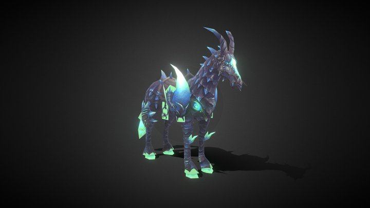 Magic War Horse Lowpoly 3D Model