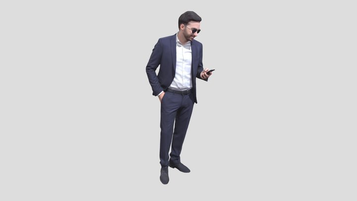 Business Man With Phone 3D Model