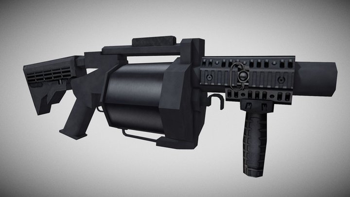 PS1 Style Grenade Launcher 3D Model
