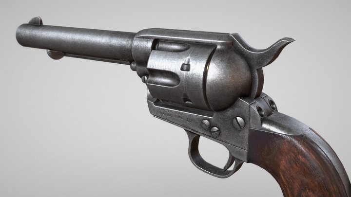 Colt Peacemaker Single Action Army Rigged 3D Model