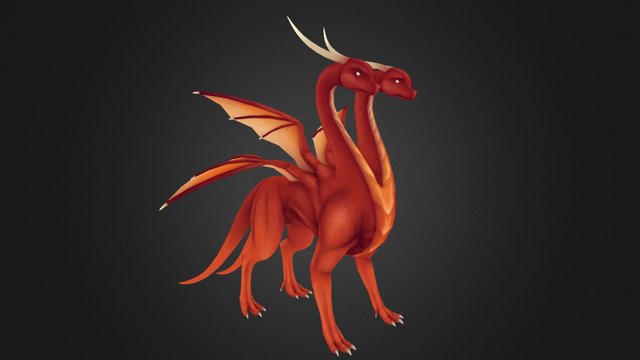 Two Headed Dragon 3D Model