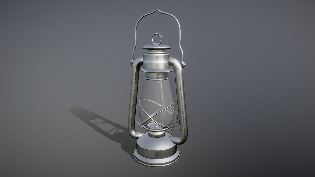 Galvanized Steel Kerosene Lantern (Game Ready)