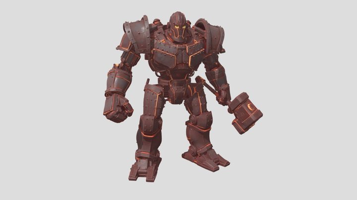 Rusted Metal Golem – Massive Hammer Guardian