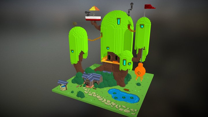 Adventure Time // Finn & Jake's Tree House 3D Model