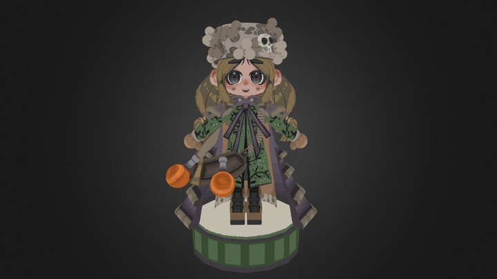 Girl in the Woods - ASEPRITE/BLENDER 3D Model 3D Model