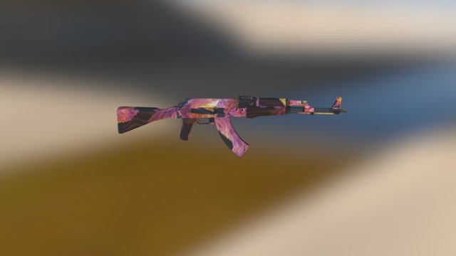 AK-47 Colorful 3D Model