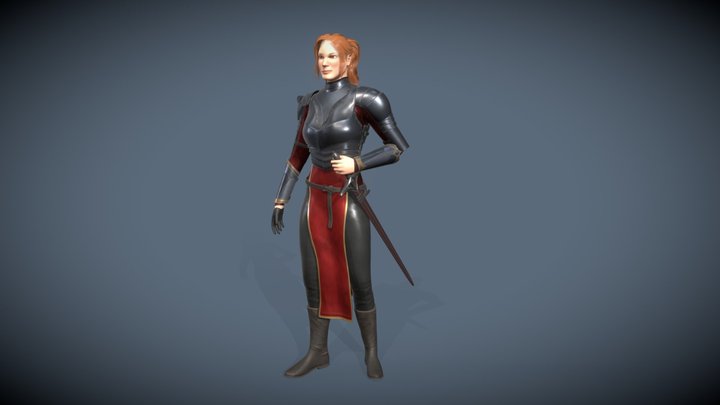 Medieval Warrioress 3D Model