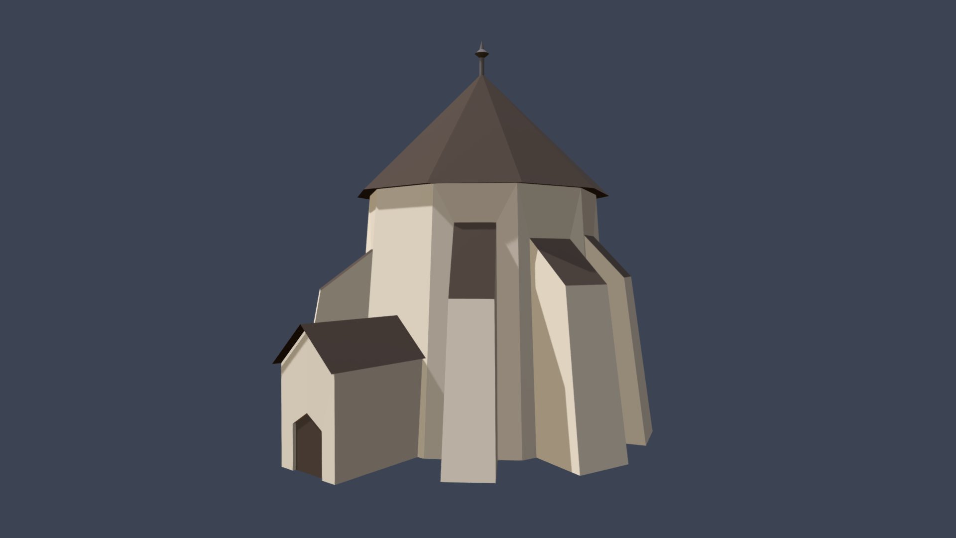 Low Poly Rundkirke from Bornholm, Denmark