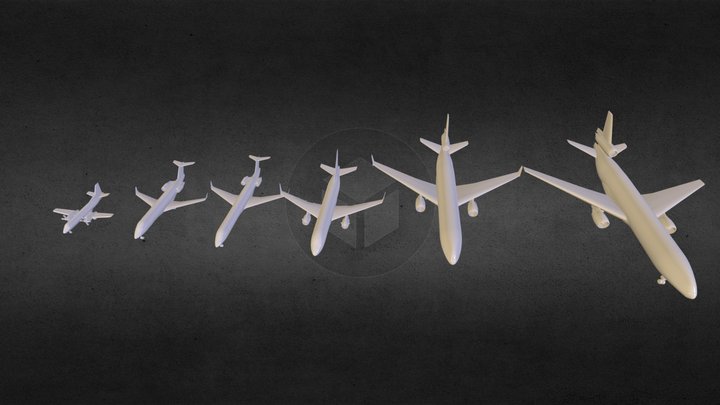 Airplanes 1-40 3D Model