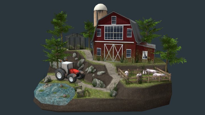 DAE Diorama retake – Small farm 3D Model