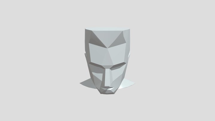 Low - poly human head 3D Model