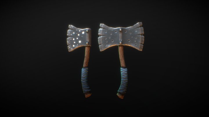 Two Stylized Axes. 3D Model