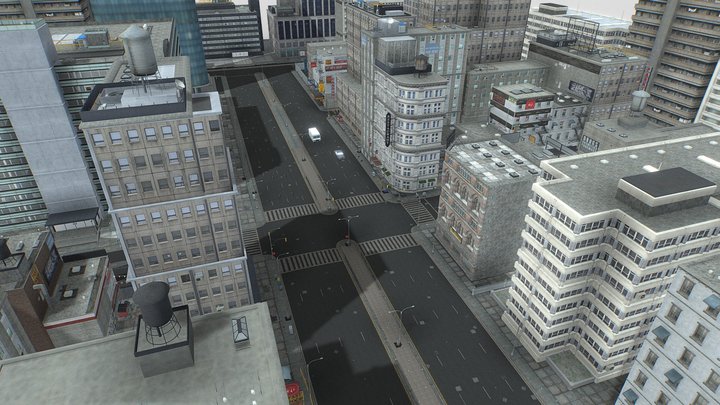 Full Gameready City Buildings 3D Model