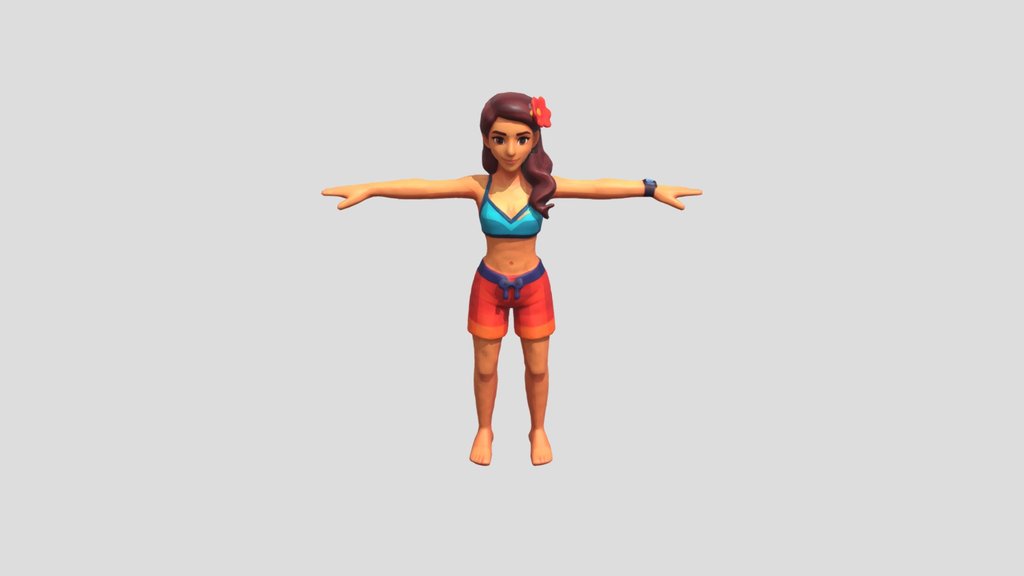 Surfer T-Pose in Paradise