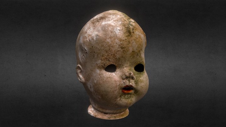 Creepy Doll Head 3D Model