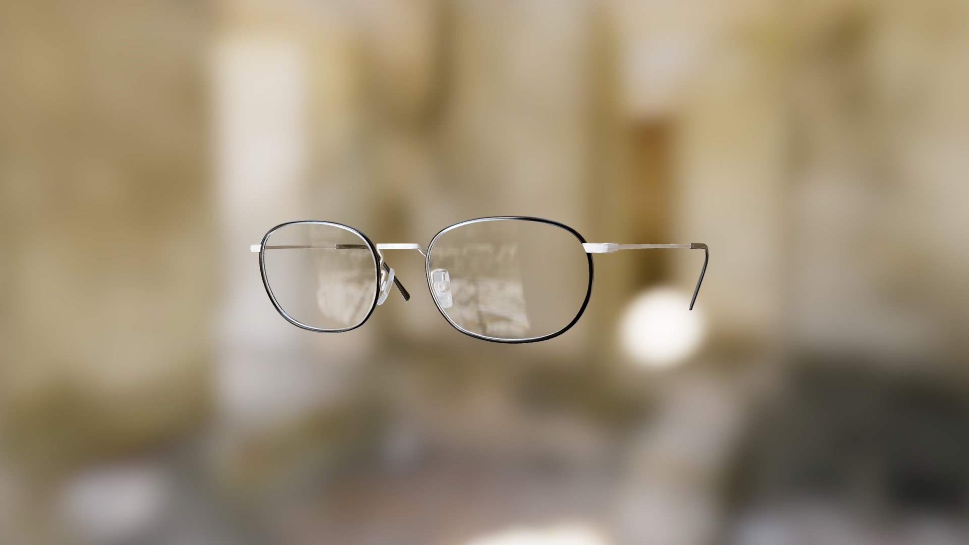 Generic Rounded Square Glasses (Black x Silver)