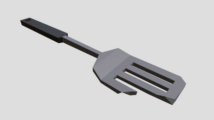 Kitchen Spatula damaged. Low Poly model. No AI. 3D Model
