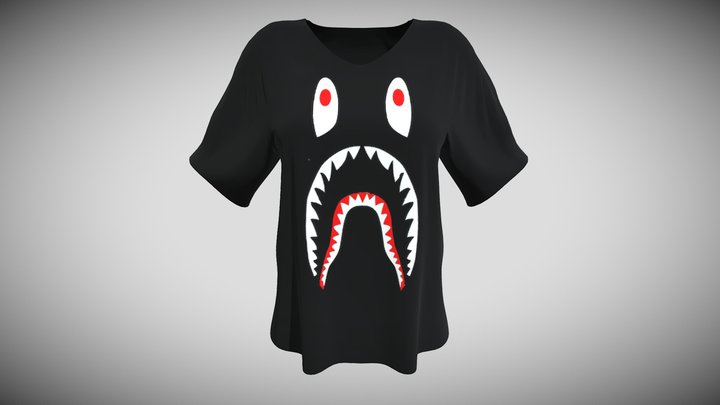 Bape shark t-shirt 3D Model