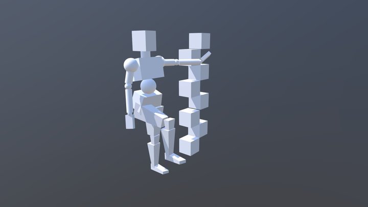 Figura Humana. Figura Simples 8 Cabezas. Leomeza 3D Model
