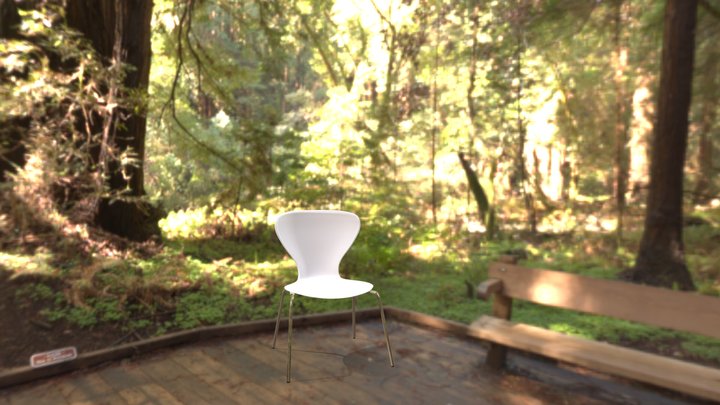 Garden Chair Plastic With Back Only 3D Model