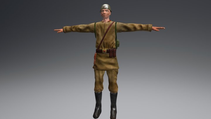 Soviet Soldier 3D Model