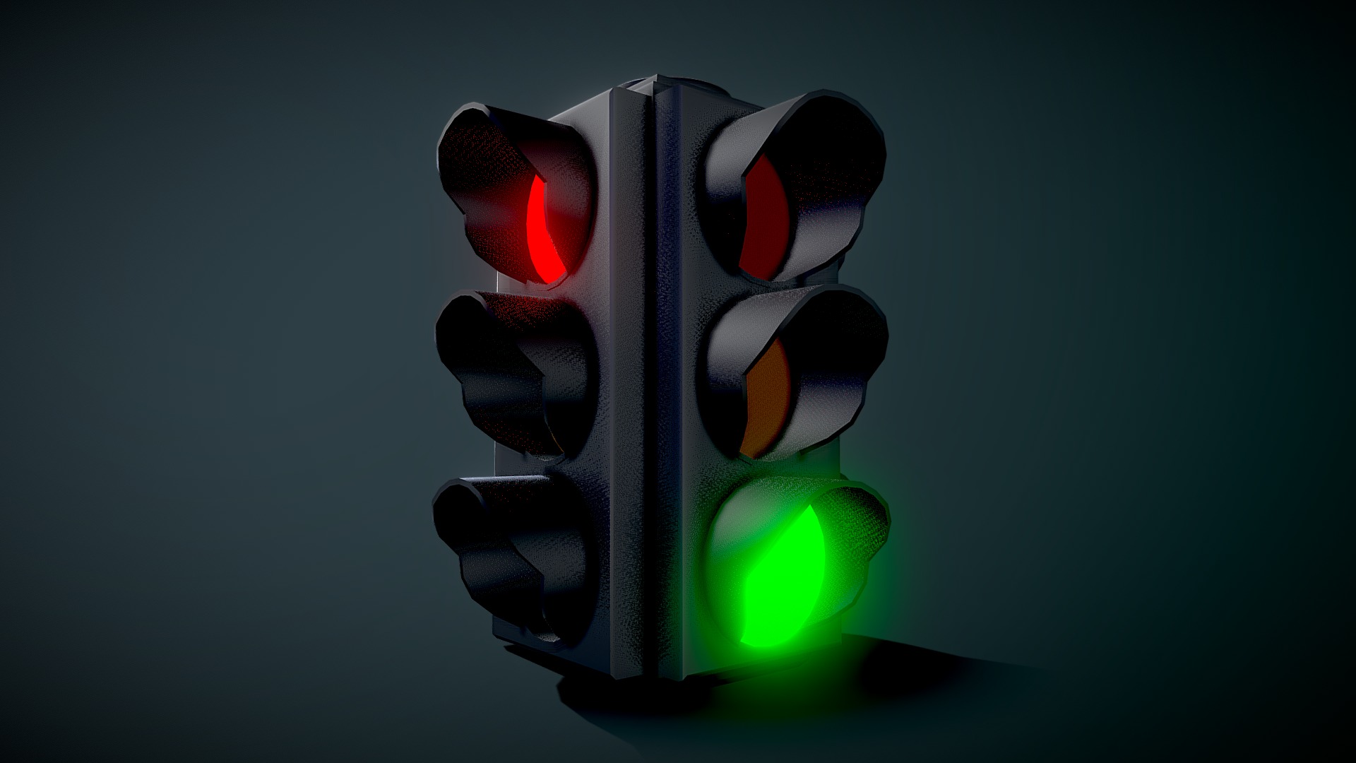 3D model Traffic Light (Animation) - This is a 3D model of the Traffic Light (Animation). The 3D model is about a traffic light with green lights.