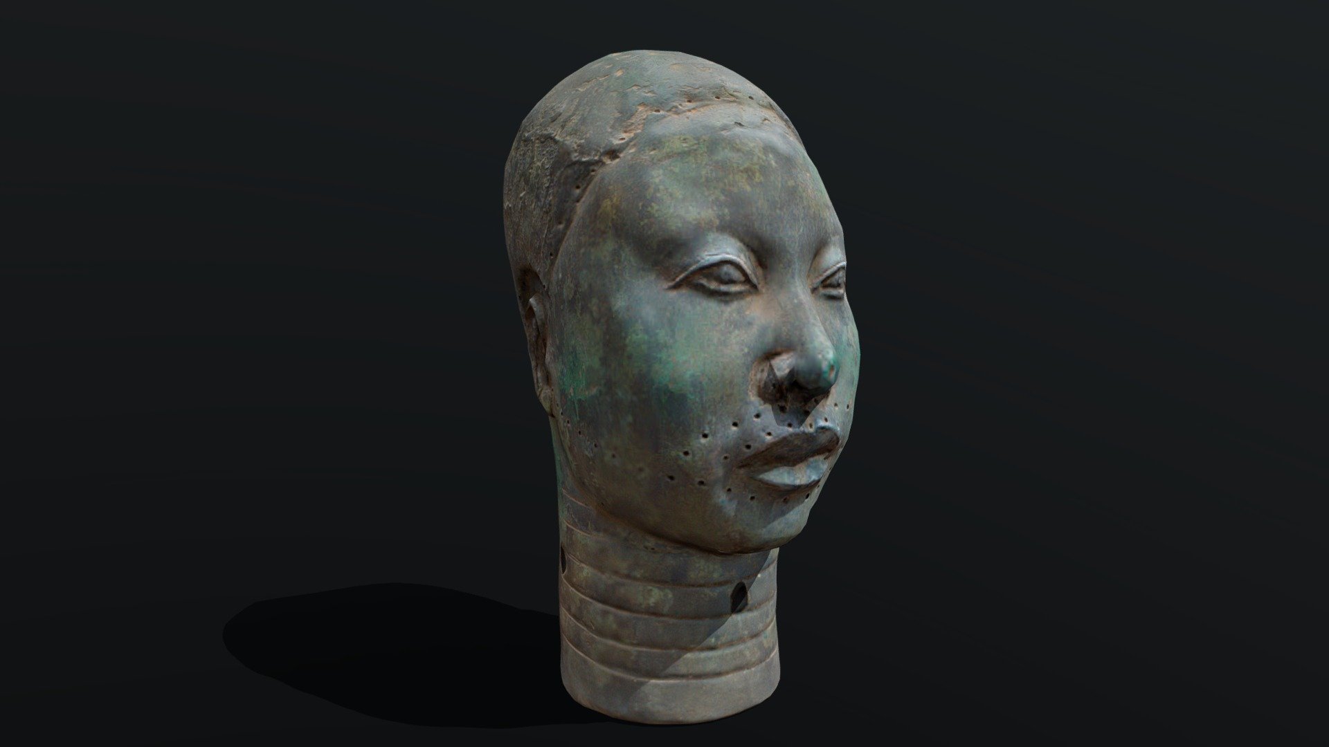 Ife Bronze Head II Buy Royalty Free 3D model by AfroArt Studios