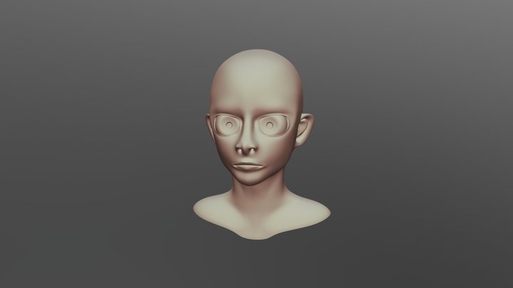 Cartoon Head 3D Model