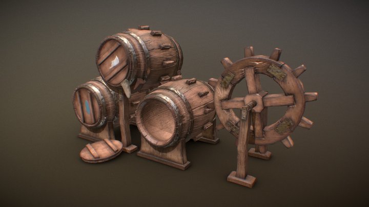 Medieval washing machines 3D Model