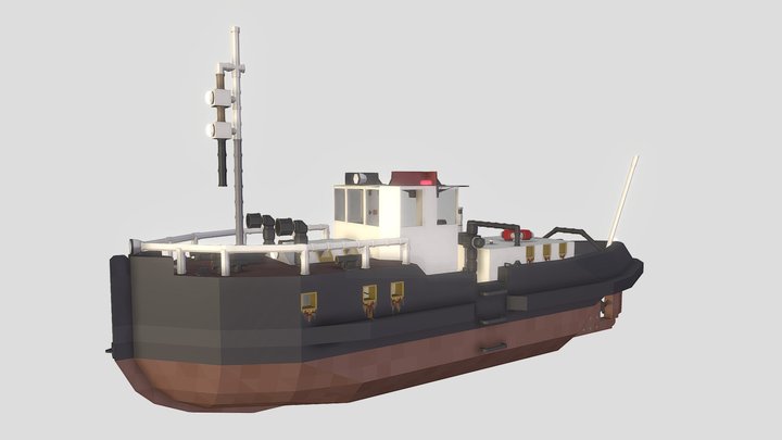 40ft Tugboat 3D Model