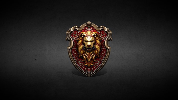 Gryffindor coat of arms, shield 3D Model