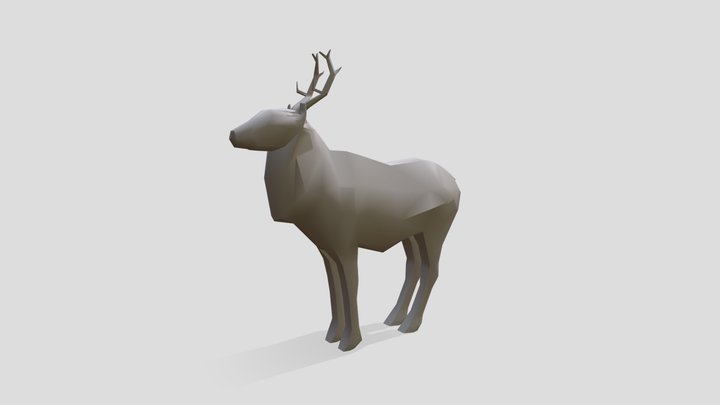 Low Poly Reindeer 3D Model