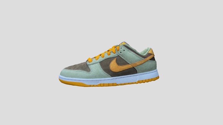 Yellow Nike Dunk Low Dusty Olive - iphone photos 3D Model