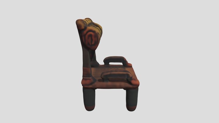 Stylized African Chair (3) 3D Model