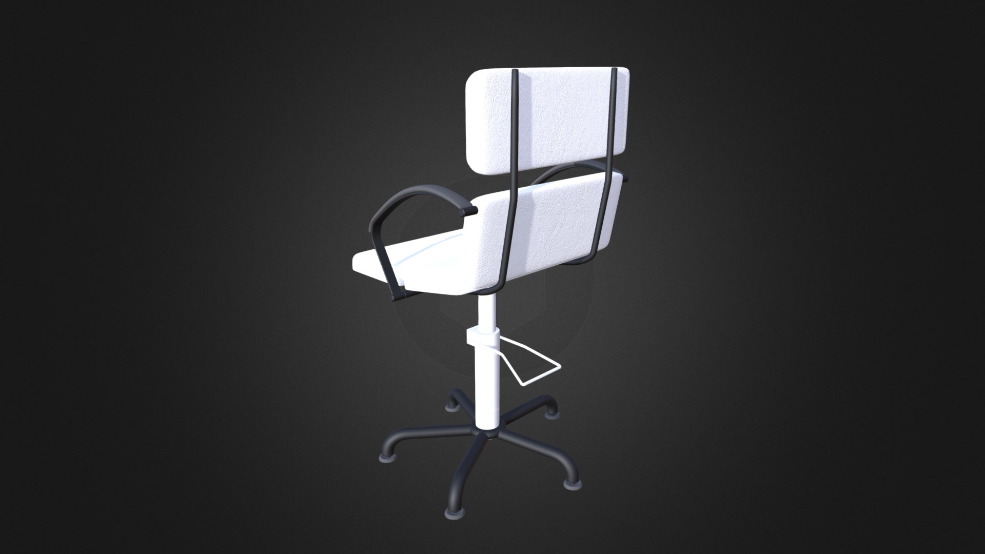 3D model Salon Chair D Model - This is a 3D model of the Salon Chair D Model. The 3D model is about a white lamp with a black background.