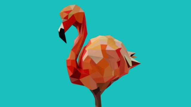 low poly flamingo 3D Model