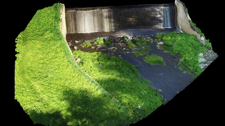 Oyster River Reservoir Dam (Lower Altitude) 3D Model