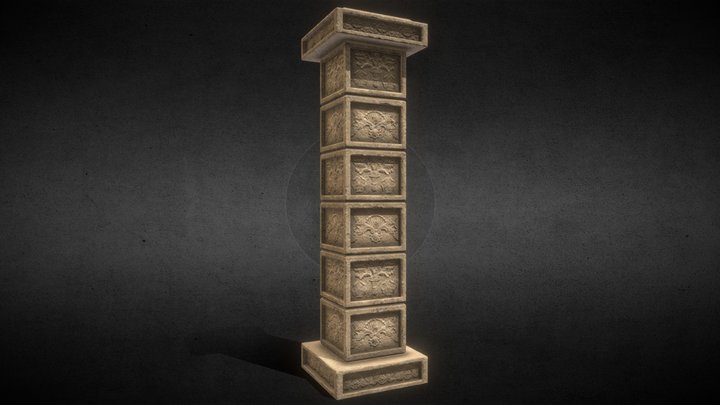 Ancient Stone Pillar_D 3D Model