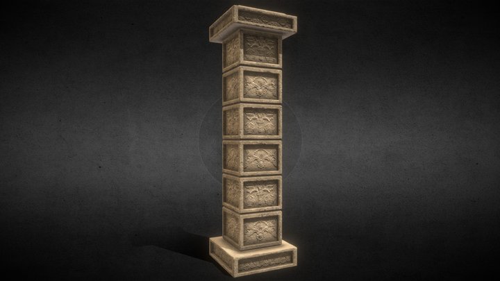Ancient Stone Pillar_D 3D Model