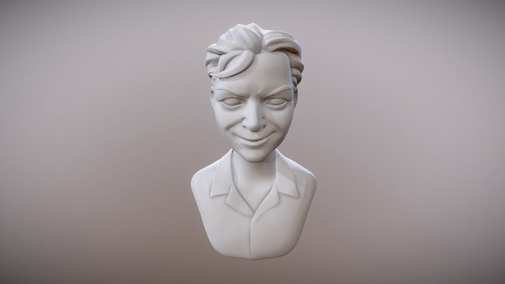 Stylized Dude Bust 1 3D Model