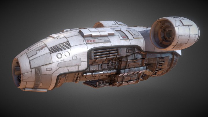 Space Ship transporter low poly 3D Model
