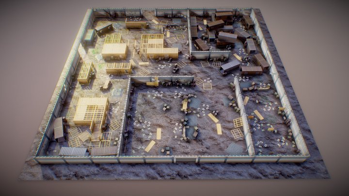 Realistic Military Complex Asset Package 3D Model