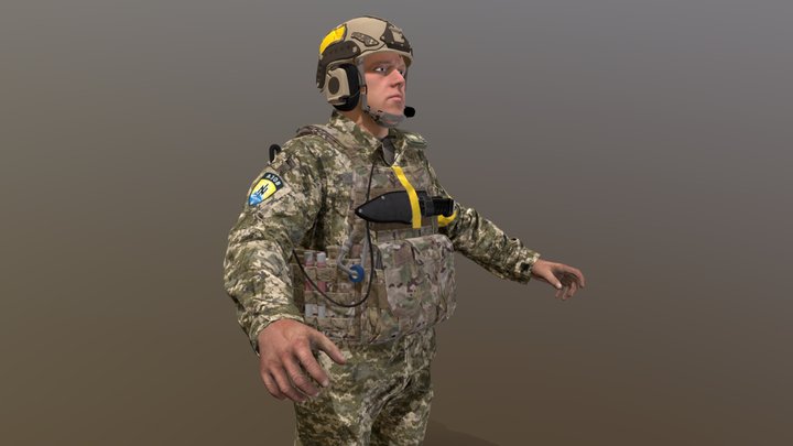 Ukrainian Azov Brigade fighter – Gratis 3D-model STL