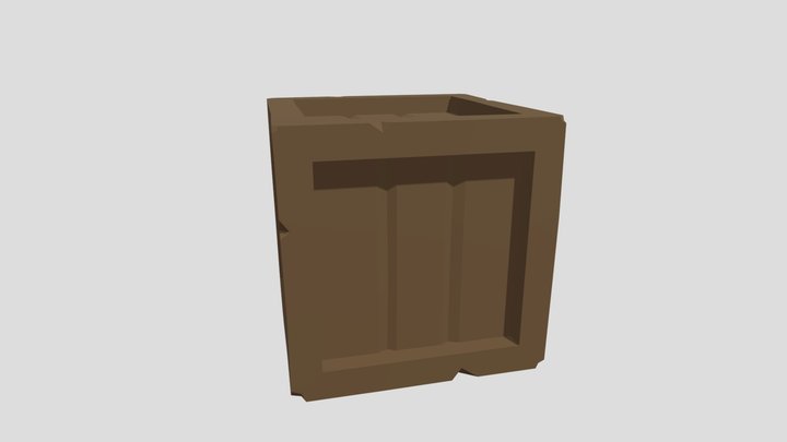 Low Poly Crate 3D Model