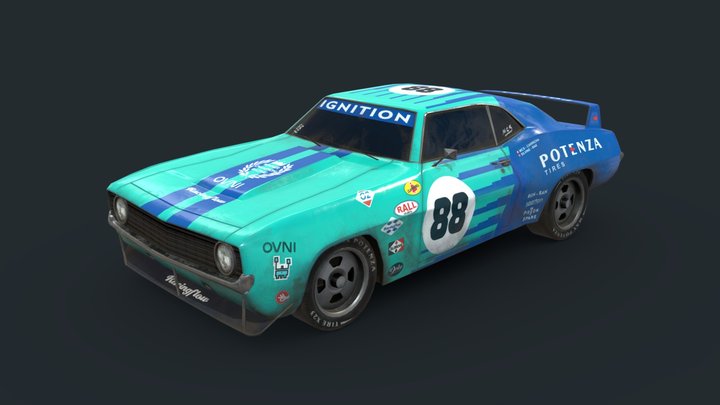 Camaro drift racing lowpoly version 3D Model