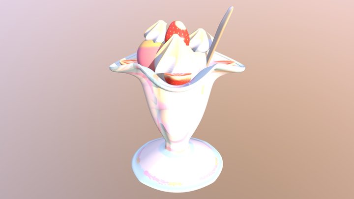 Helado de Frutilla 3D Model