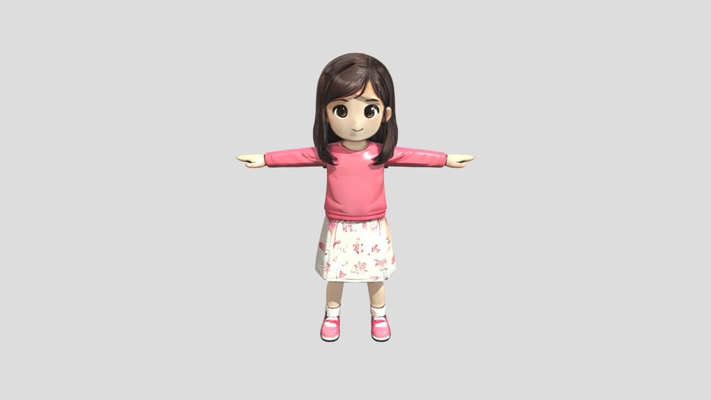 young girl standing with outstretched arms